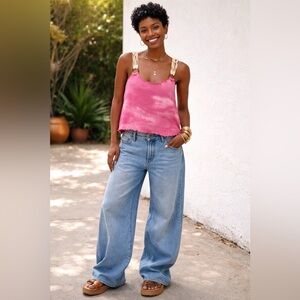 Free People Pink Sleeveless Free Flow Top